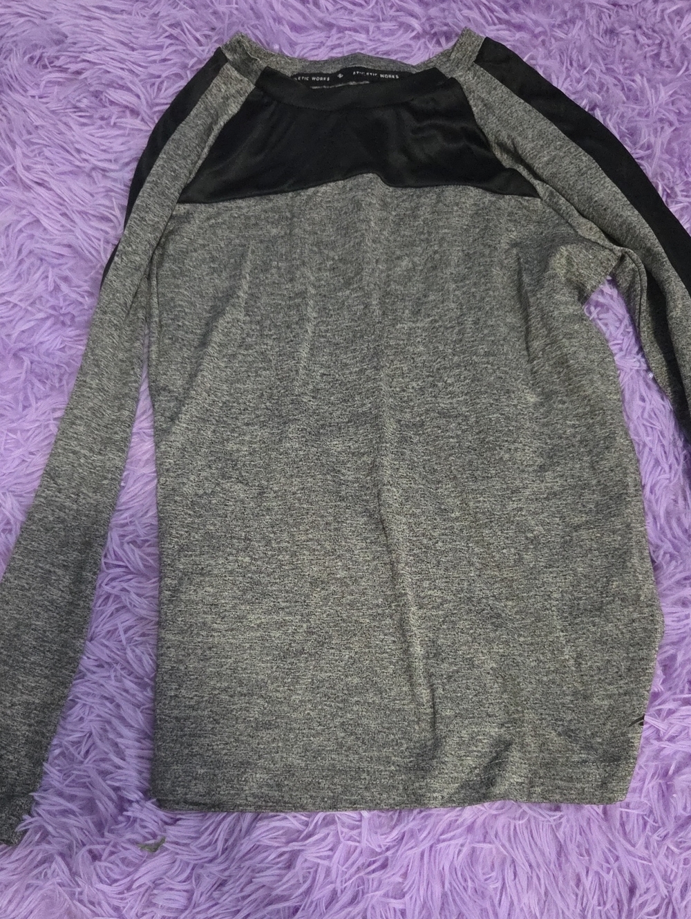 Athletic Works Gray and Black Long Sleeve Top